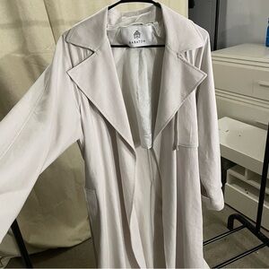 Babaton Light Beige Long Coat - S, Elegant and Versatile